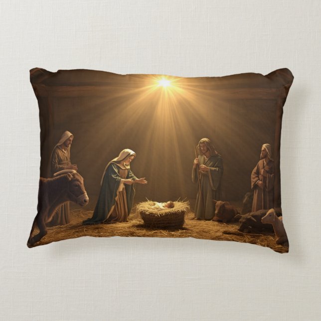 “The Nativity Scene" Christmas Pillow Dekokissen (Rückseite)