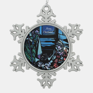 The Nativity Schneeflocken Zinn-Ornament