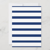 The Nautical Anchor Navy Stripe Baby Ship Geburtst Einladung (Rückseite)