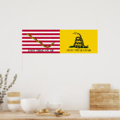 The Navy Jack & Gadsden Flags - Circa 1775-76 Poster (Küche)