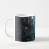 The Neon Refugee Girl: Sci Fi, Cyberpunk Mug Kaffeetasse (Links)