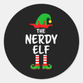 The Nerdy Elf Matching Family Christmas  Runder Aufkleber (Vorderseite)
