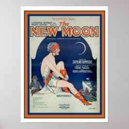 "The New Moon" Art Deco Sheet Music Cover 12 x 16 Poster