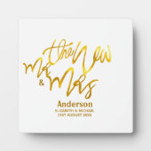 The New Mr and Mrs (Name, Datum, Ort) Gold Fotoplatte (Vorderseite)