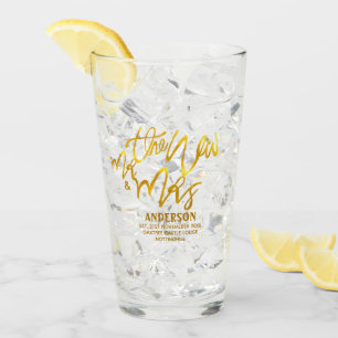 The New Mr and Mrs (Name, Datum, Ort) Gold Glas