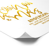 The New Mr and Mrs (Name, Datum, Ort) Gold Poster (Ecke)