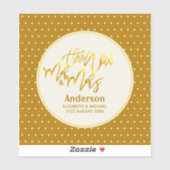The New Mr. and Mrs (Name, Datum) Wedding Gold Dec Aufkleber (Blatt)