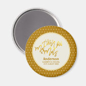 The New Mr. and Mrs (Name, Datum) Wedding Gold Dec Magnet (Vorderseite/Rückseite)