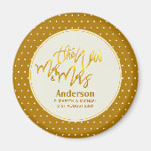 The New Mr. and Mrs (Name, Datum) Wedding Gold Dec Magnet (Vorne)