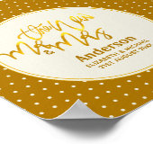 The New Mr. and Mrs (Name, Datum) Wedding Gold Dec Poster (Ecke)