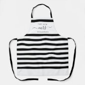 The New Mrs Bride Elegant Modern Stripes Script Schürze (Vorderseite)