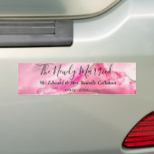 "The new Verheiratet" "Mr. & Mrs." Pink Agate Ston Autoaufkleber (Auf Auto)