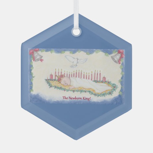 The Newborn King! Ornament Aus Glas (Vorderseite)
