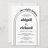 The Night Before arch Hochzeit Probe Dinner Einladung (Vorderseite)