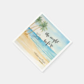 The night Before Beach and Palm Trees Wedding Serviette (Ecke)