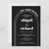 The Night Before black wedding Probe dinner Einladung (Vorderseite)