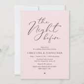 „The Night Before“ Blush Whisper Probeessen Einladung (Vorderseite)