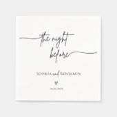 The Night Before Calligraphy heart wedding Napkins Serviette (Vorderseite)