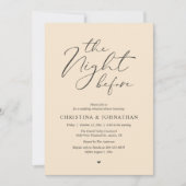 „The Night Before“ Champagner Probedinner Einladung (Vorderseite)