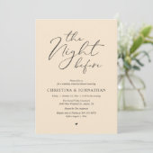 „The Night Before“ Champagner Probedinner Einladung (Stehend Vorderseite)
