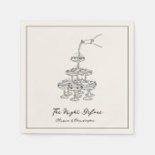 The Night Before Elegante Champagne Tower Sketch Serviette (Vorderseite)