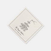 The Night Before Elegante Champagne Tower Sketch Serviette (Ecke)