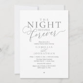 “The Night Before Forever” Modern Rehearsal Dinner Einladung (Vorderseite)