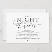 „The Night Before Forever“ Moderne Probe-Dinnerpar Einladung (Vorderseite)