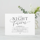 „The Night Before Forever“ Moderne Probe-Dinnerpar Einladung (Stehend Vorderseite)