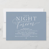 „The Night Before Forever“ Moderne Probe-Dinnerpar Einladung (Vorderseite)
