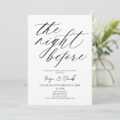 The Night Before Minimal Wedding Rehearsal Dinner Einladung (Stehend Vorderseite)