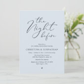 „The Night Before“ Misty Blue Probe-Dinnerparty Einladung (Stehend Vorderseite)