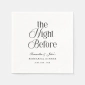 The Night Before Modern Elegant Rehearsal Dinner Serviette (Vorderseite)
