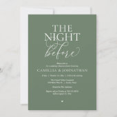 “The Night Before” Modern Wedding Rehearsal Dinner Einladung (Vorderseite)