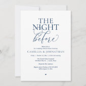 “The Night Before” Modern Wedding Rehearsal Dinner Einladung (Vorderseite)