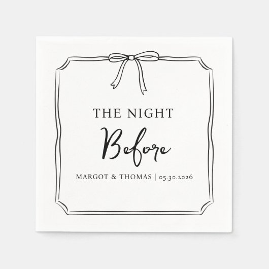 "The Night Before" Probe Dinner Willkommen Party Serviette (Vorderseite)