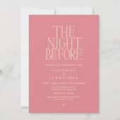 "The Night Before" Probedinner Dusty Rose Einladung (Vorderseite)