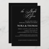 The Night Before Rehearsal Dinner Invitation Black Einladung (Vorne/Hinten)