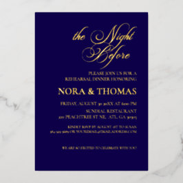 The Night Before Rehearsal Dinner Invitation blue Folieneinladung