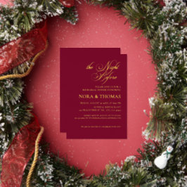 The Night Before Rehearsal Dinner Invite Burgundy Folieneinladung