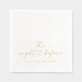 The Night Before Rehearsal Dinner Wedding Gold Servietten Mit Folie (Vorderseite)