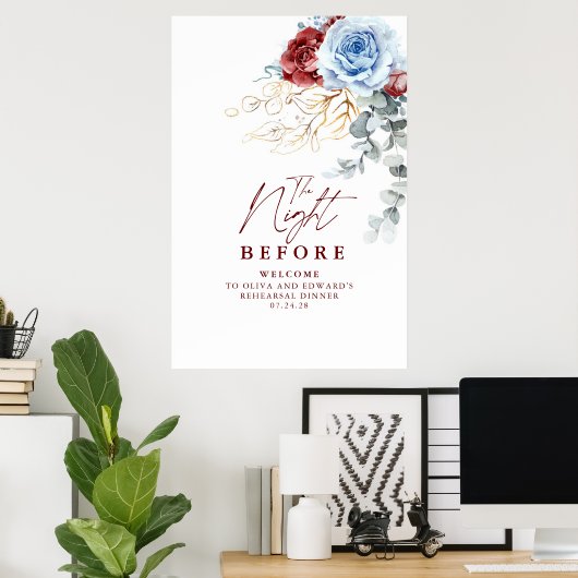 The Night Before Rehearsal Dinner Welcome Poster (Heimbüro)