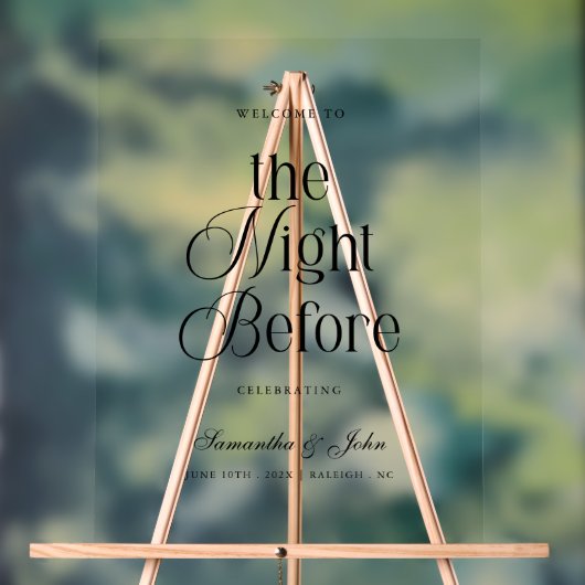 The Night Before Rehearsal Dinner Welcome Sign Acrylschild (Neutral)