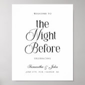 The Night Before Rehearsal Dinner Welcome Sign Poster (Vorne)