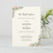 The night before-Romantic Floral Rehearsal Dinner Einladung (Stehend Vorderseite)