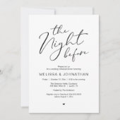 The Night Before Romantic Wedding Rehearsal Party Einladung (Vorderseite)