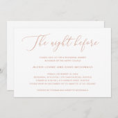 The Night Before Rose Gold Modernes Probe Dinner Einladung (Vorne/Hinten)