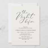 „The Night Before“ Soft Linen Probedinner Einladung (Vorderseite)
