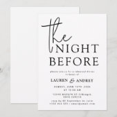 The Night Before Wedding Invitation Einladung (Vorne/Hinten)