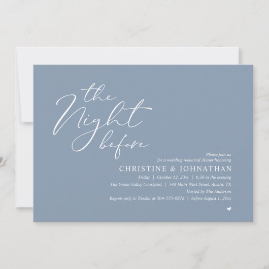 The Night Before Wedding Rehearsal Romantic Dinner Einladung (Vorderseite)
